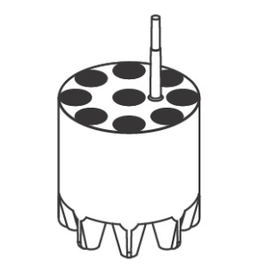 Adaptor Hettich insert for carrier no. 1752 for 9 x 15ml falcon tubes diamater 17 x 120mm e.g. no. 0509