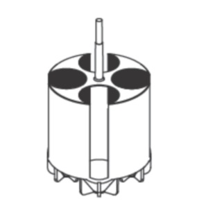 Adapter Hettich insert for carrier no. 1752 for 4 x 50ml Falcon tube, diameter 29 x 115mm e.g. no. 0513