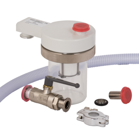 Freeze dryer adapter kit Welch DN 16KF with oil mist separator AKD 16, 2-way ball valve, PVC vacuum hose (1.5 m) and hose connector DN 16KF / DN 25KF, hinge clamp ring and centering ring