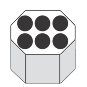 Insert Hettich for 6 x 50ml skirted falcon tubes diameter 25 x 115mm for bucket no. 5629