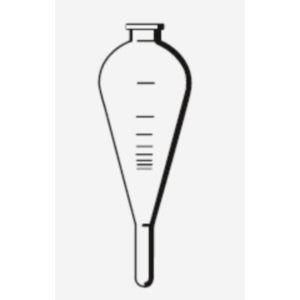 Vessel Hettich 100ml ASTM pear shaped petroleum tester diameter 58 x 161mm