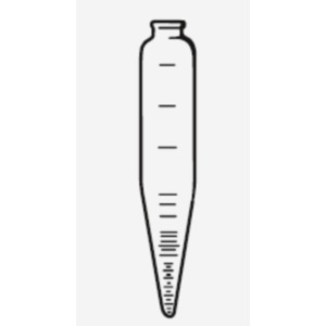 Vessel Hettich 100ml ASTM conical shaped petroleum tester diameter 37 x 200mm