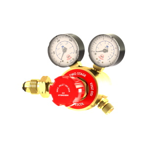 Gas cylinder regulator Wescol RE0351 input pressure range 230 bar, outlet pressure range 0-4 bar, gas type: mixed flammable non-toxic gases, multi-stage control for increased accuracy, suitable for flammable gases, includes 3/8 nut and 6mm nipple, recommended 5 year lifetime in accordance with BCGA CP7 (replaces NTCR81)