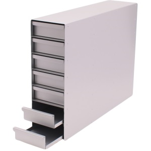 Wolf special offer - Rack for cryoboxes Wesbart AH179/7UT aluminium, front loading, 28 boxes per rack, suitable for 2 inch boxes, dimensions 420h x 140w x 560d mm OFFER ENDS 28-02-2025