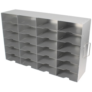 Wolf special offer - Rack for cryoboxes Wesbart SOR032 aluminium, side loading, 20 boxes per rack, suitable for 2 inch boxes, dimensions 290h x 140w x 560d mm OFFER ENDS 28-02-2025