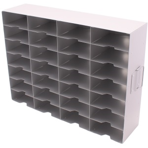 Wolf special offer - Rack for cryoboxes Wesbart SOR090 aluminium, side loading, 28 boxes per rack, suitable for 2 inch boxes, dimensions 410h x 140w x 560d mm OFFER ENDS 28-02-2025