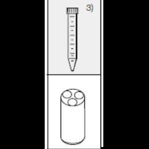 Adapter Hettich insert for carrier no. 1390 for 3 x 15ml Falcon tubes diamerer 17 x 120mm e.g. no. 0509, when using these tubes carrier no. 1390 cannot be close with lid no. 1382